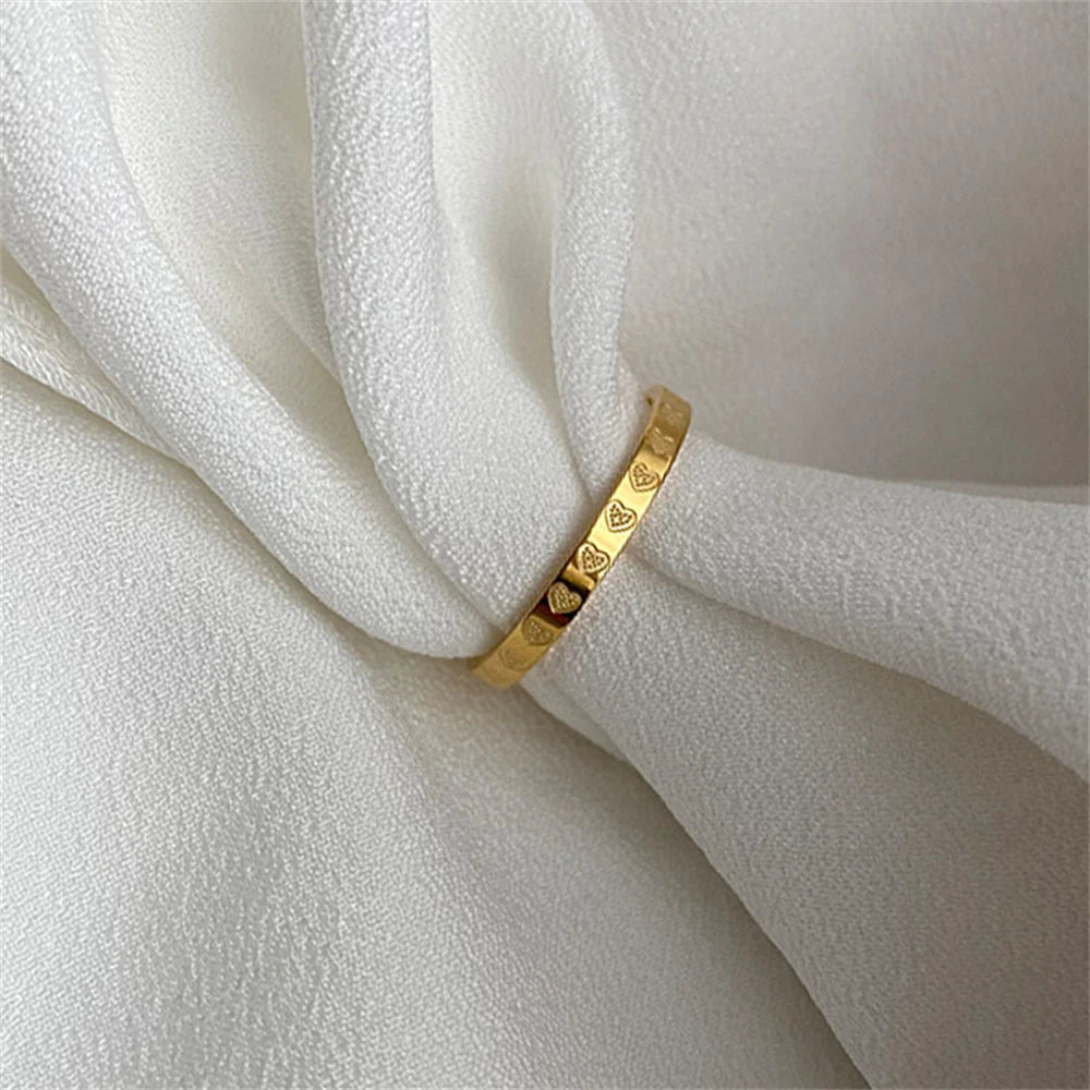 Gouden roestvrijstalen ring